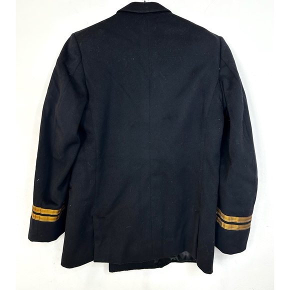 Vintage 60s Royal Navy Lieutenant Rank Military Dress Jacket Gieves Black Navy - Picture 13 of 16